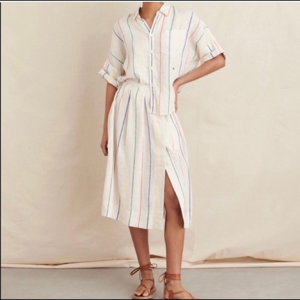 ISO Alex Mill candy stripe linen blouse